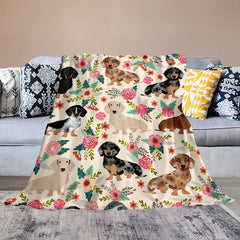 Dog Print Blanket Lightweight Soft Warm for Sofa Bed Four Seasons