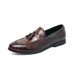 Men's Crocodile Print Tassel Loafer Shoes Lightweight Slip On