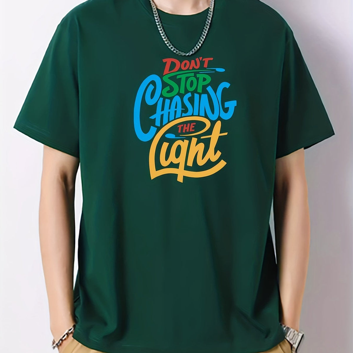 Men's Graphic Crew Neck Active T-shirt for Summer