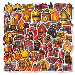 61pcs Firefighter Hero Stickers Fire Prevention Week Fire Safety Themed