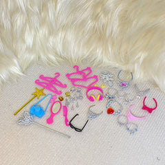 29 Pcs Doll Accessories Set - Glasses, Headphones, Necklaces, Scepter