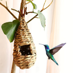 Handwoven Straw Bird Nest for Garden Decoration