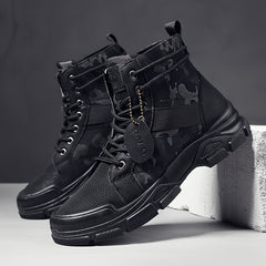 Men's High Camouflage Canvas Boots