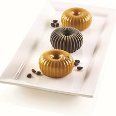 6 Cavity Silicone Mold for Baking Mousse Cake with Ribbed Detail