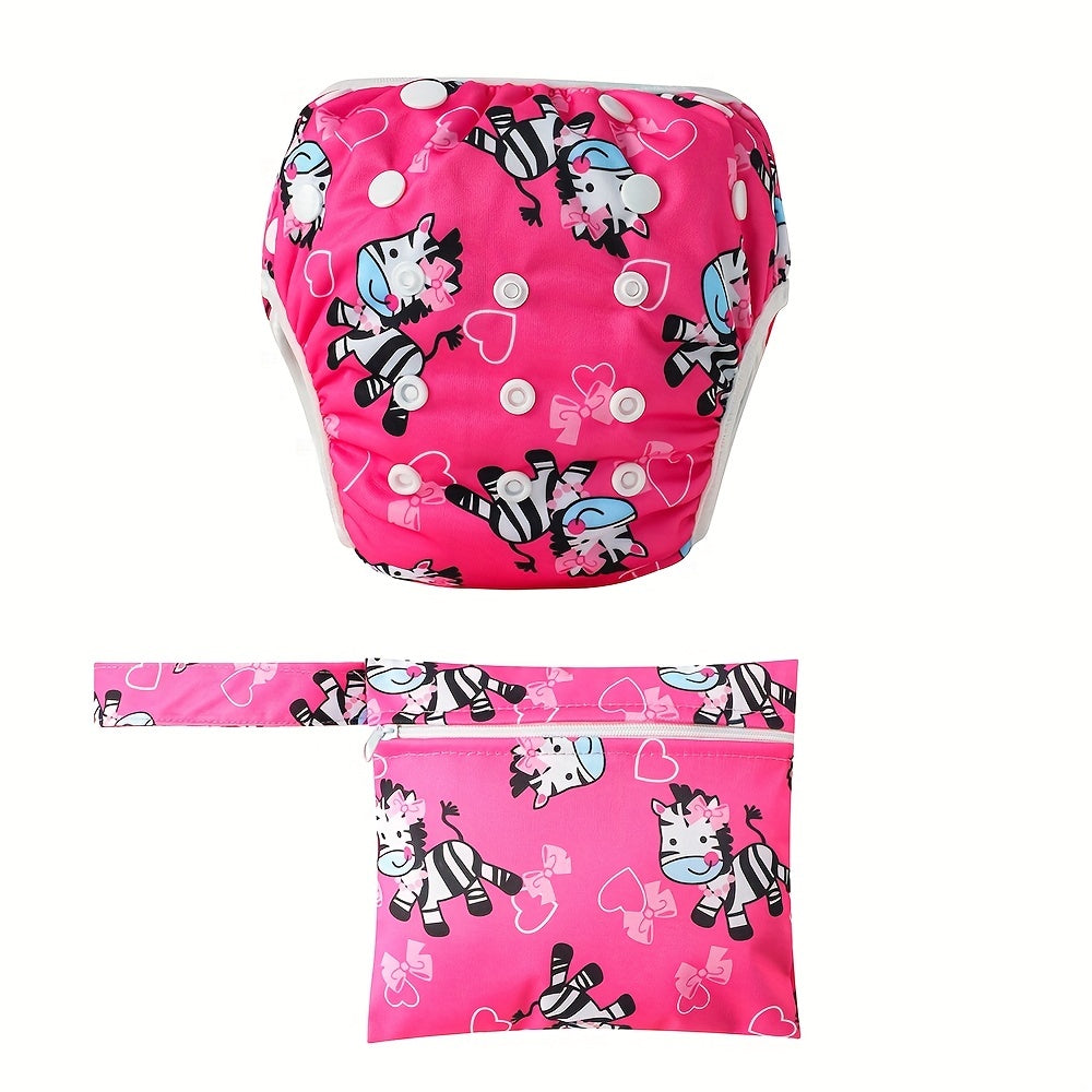 Cute Baby Swim Set: 1pc Swim Diaper & 1pc Diaper Bag