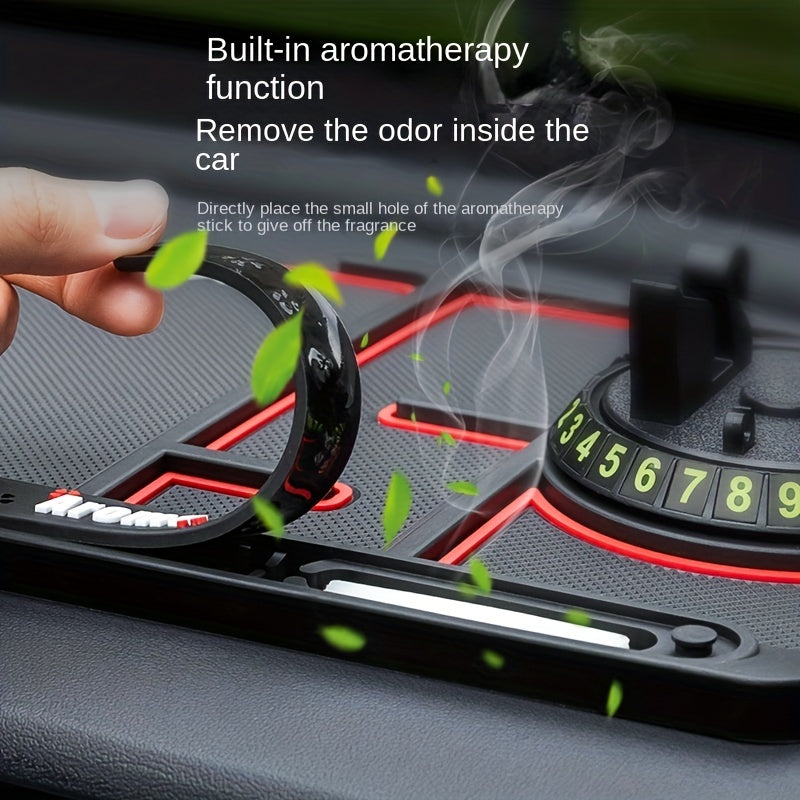 Car Anti skid Pad Mobile Phone Holder Storage Number Plate Multifunctional