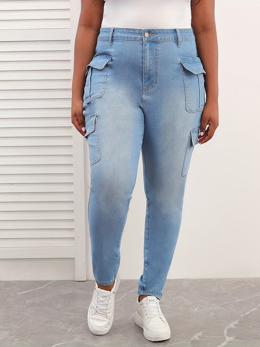  High Rise Cargo Skinny Jeans Women's
