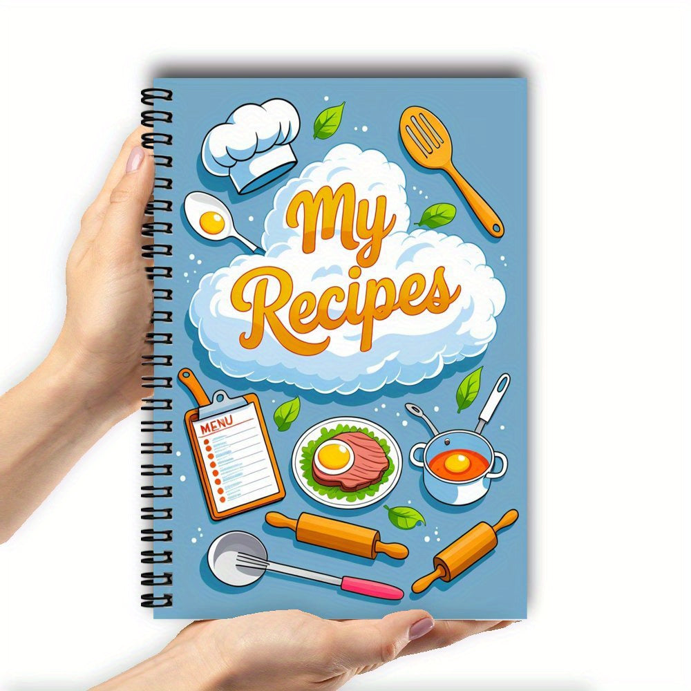 Spiral Recipe Notebook with Colorful Illustrations