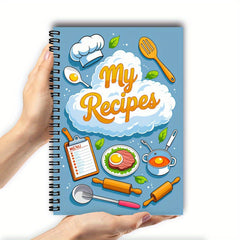 Spiral Recipe Notebook with Colorful Illustrations