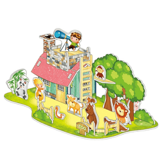 DIY Paper Dollhouse Set 3D Creative Puzzle Cabin Assembly Model Mini House