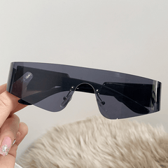 Y2K Rimless Gradient Sunglasses Punk Wrap Eyewear