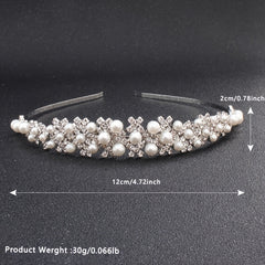 High-end Pearl Rhinestone Bridal Headdress Hair Hoop