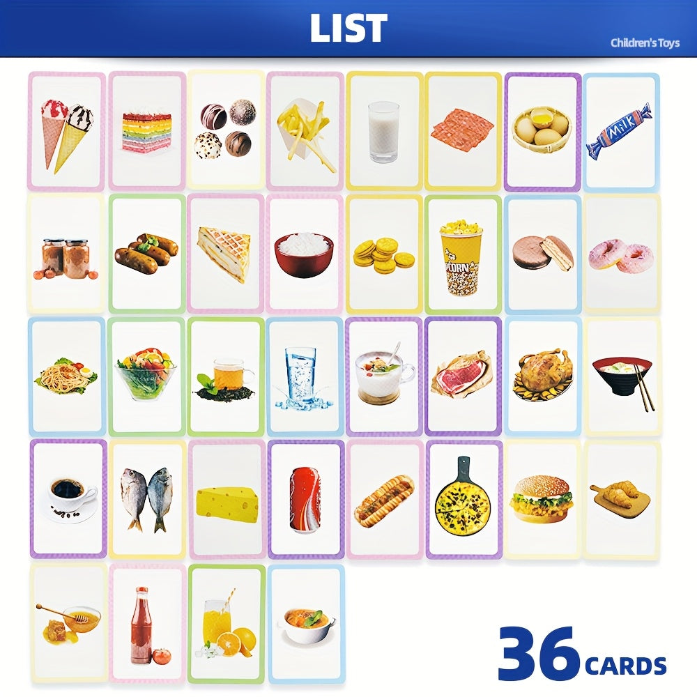 36 Pack Double Sided Cognition Cards Alphabet Word Phonics Learning Set