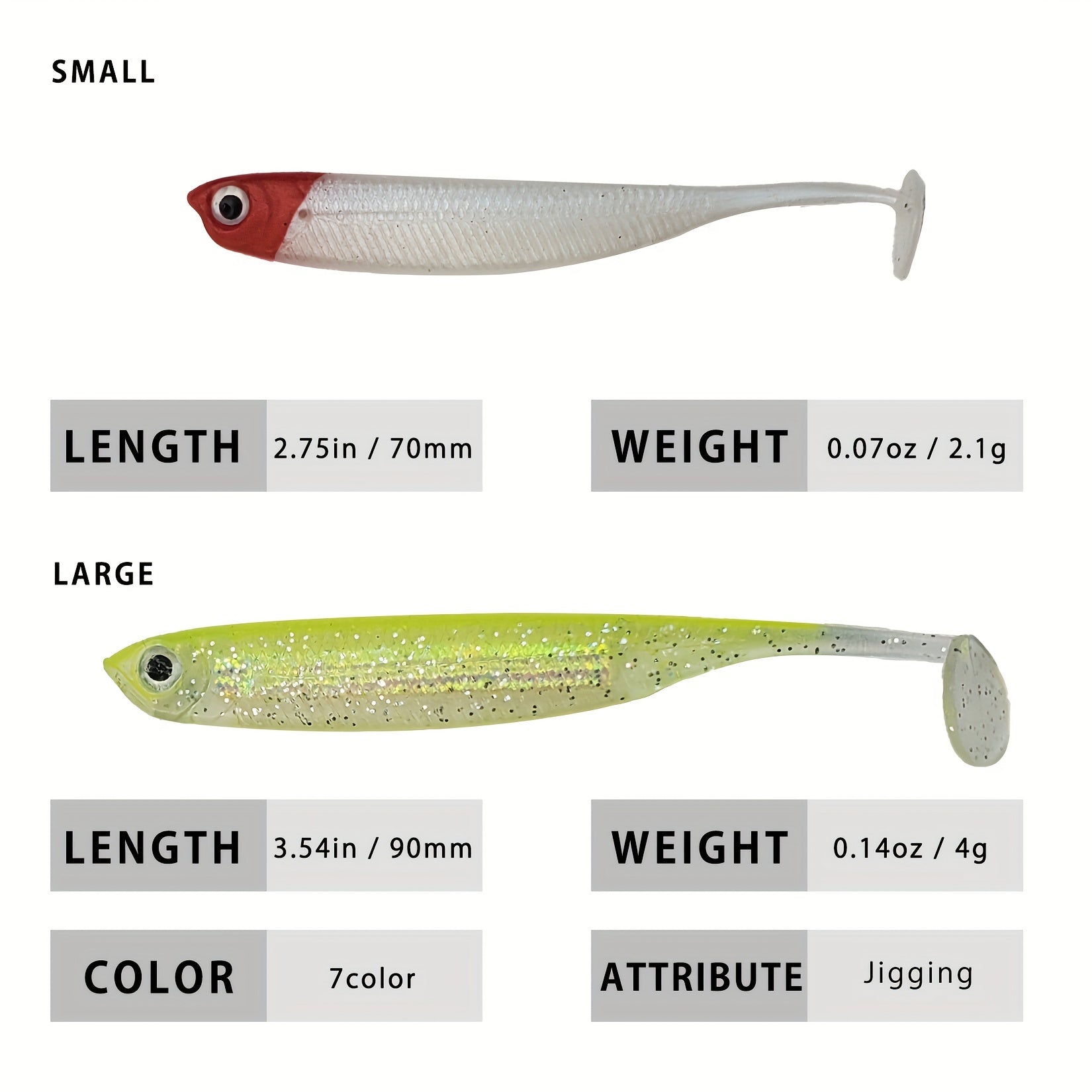 10pcs Paddle Tail Swimbaits Soft Plastic Lures for Bass Fishing