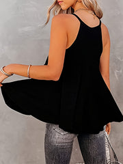 V Neck Sleeveless Cami Tank Top for Women