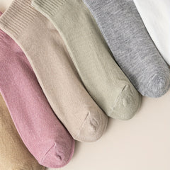 6 Pairs Solid Socks Comfy & Breathable Women's Stockings