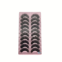 10 Pairs Thick False Eyelashes Fluffy Cluster Lashes Volume Curling Lashes