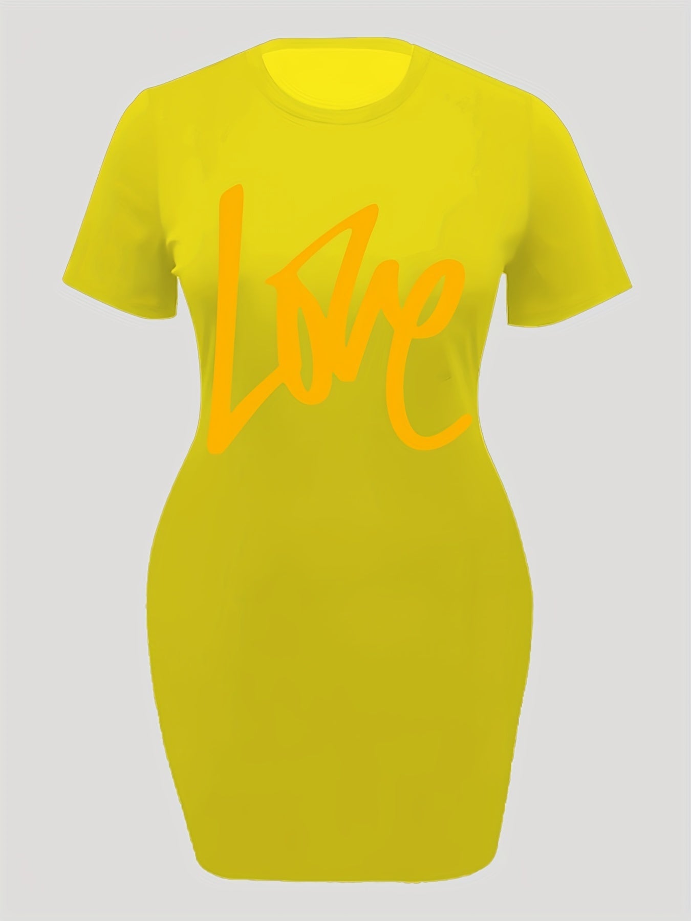  Casual Dress Women's Plus Letter Print Short Sleeve