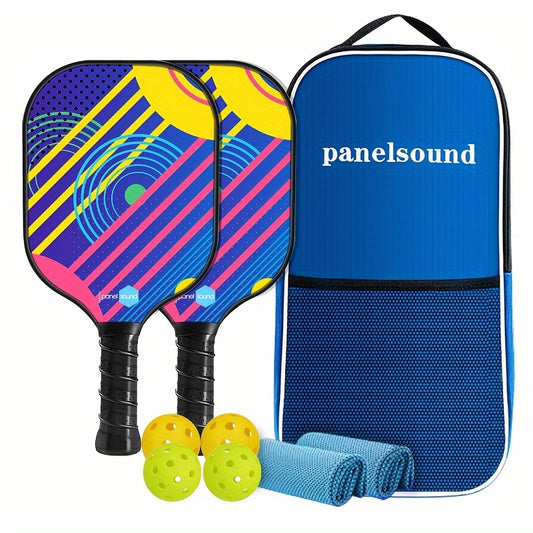 Panelsound PS 006 Pickleball Paddles Set - 2 Pack with 4 Balls, 2 Towels