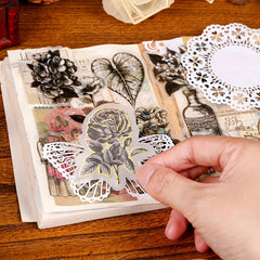 Dark Plant Flower Jou Sticker Bag Sketch Memoir Series Hot Stamping