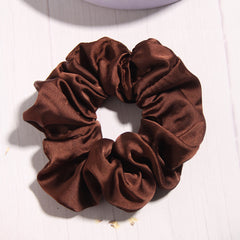 Solid Silk Scrunchies For Women Girls Soft Hair Ties