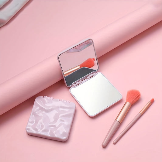 Pink Makeup Vanity Mirror Double Side Folding Portable Cosmetic Touch up Mirror