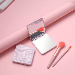 Pink Makeup Vanity Mirror Double Side Folding Portable Cosmetic Touch up Mirror