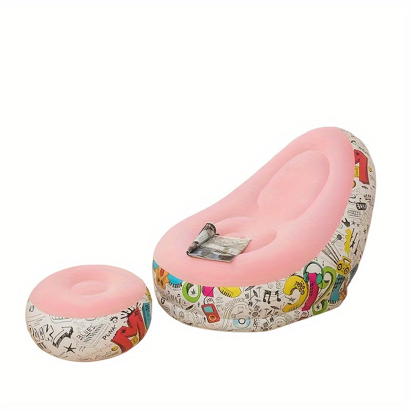 Fashionable Inflatable Leisure Sofa Chairs Set with Footstools
