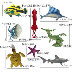 16pcs Mini Ocean Creatures Set Realistic Educational Beach Play