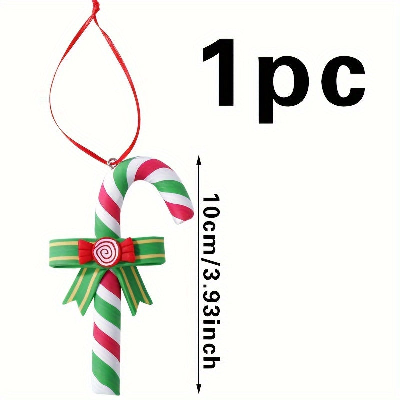 Colorful Clay Candy Cane Christmas Tree Ornament