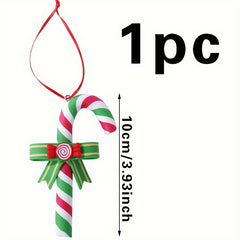 Colorful Clay Candy Cane Christmas Tree Ornament