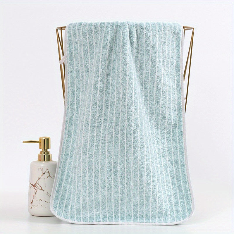 1pc Striped Pattern Hand Towel Coral Fleece Soft Absorbent Towel