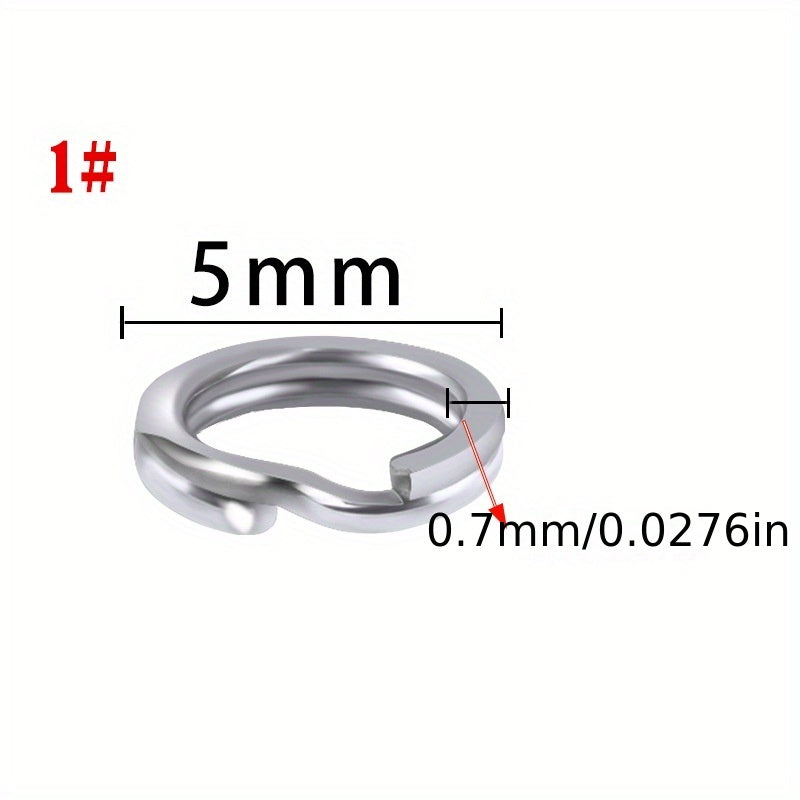 50pcs Stainless Steel Split Ring Lure Connector Fishing Tackle