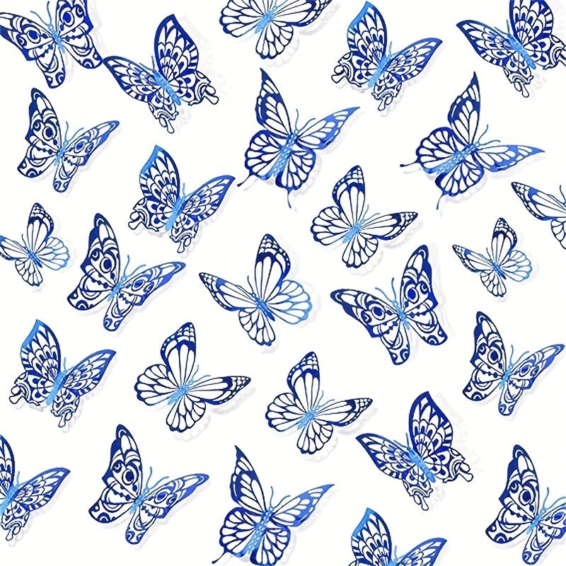 72pcs 3D Butterfly Wall Stickers Bedroom Classroom Wedding Decor