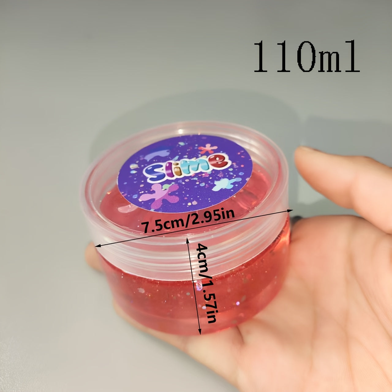 Pink Star Crystal Slime Toy Stretchable Glittery Dough for Kids