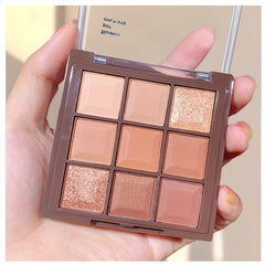 9-Color Shimmer Eyeshadow Palette, Natural Ingredients, Long Lasting Makeup