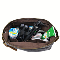 Leisure Canvas Bag Wax Canvas Toiletry Bag Retro Short Distance Storage Bag