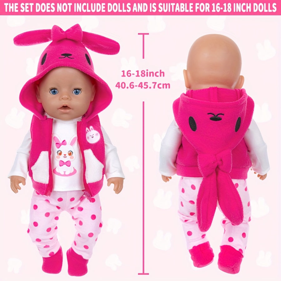 Rabbit Suit Doll Clothes Fit for 17 inch Doll Not Include Doll Gift
