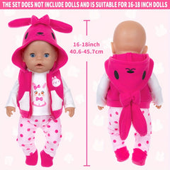 Rabbit Suit Doll Clothes Fit for 17 inch Doll Not Include Doll Gift