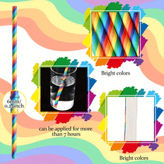 100 Rainbow Straws Bulk Colorful Drink Straws Cocktail Wedding Party