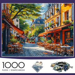 1000pcs Adult Mini Puzzle Midday City Restaurant High Difficulty