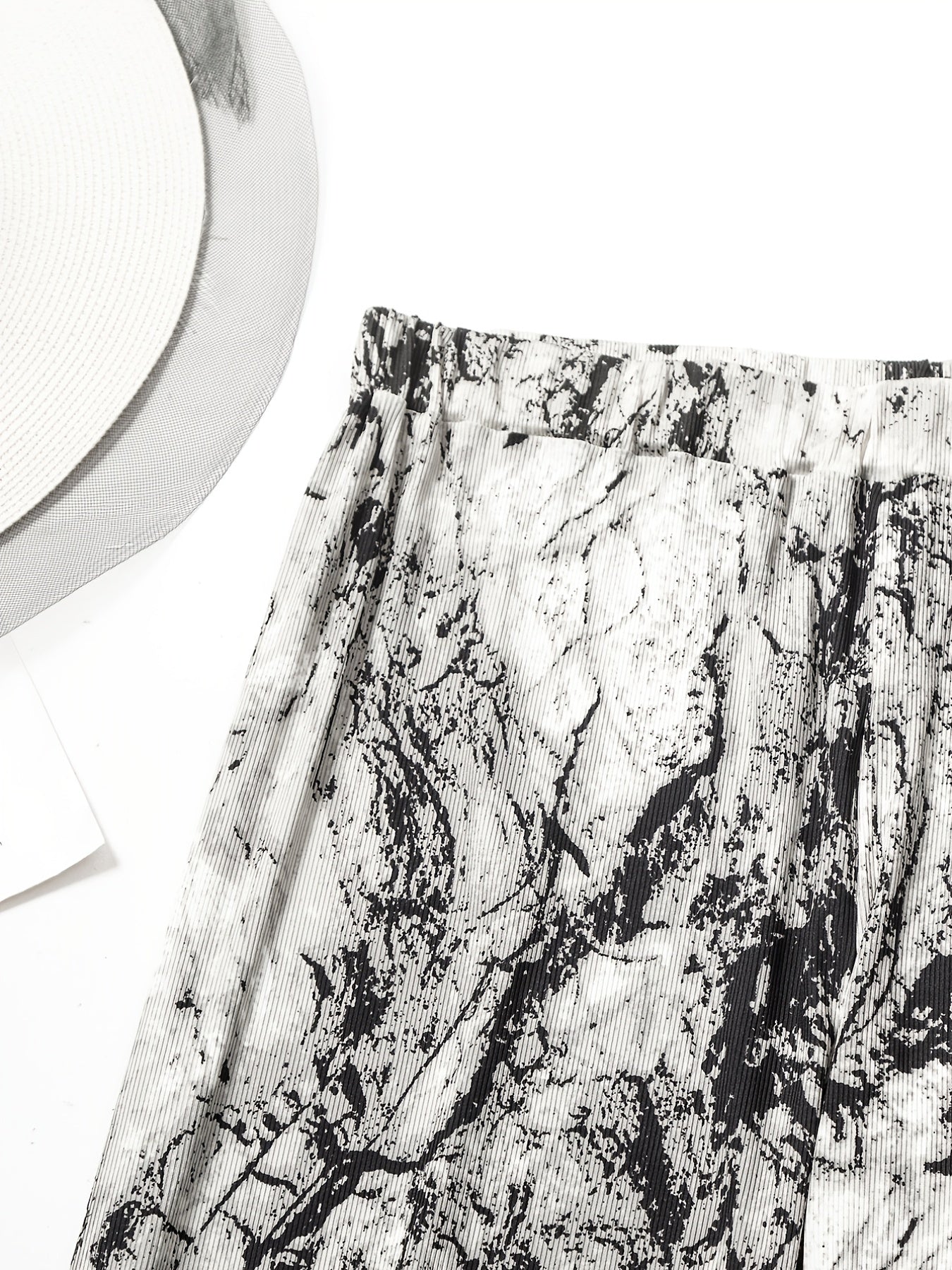  Tie Dye Ribbed Wide Leg Trousers