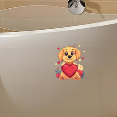 Valentine'S Dog Transfer Paper for Bathroom Toilet Wall