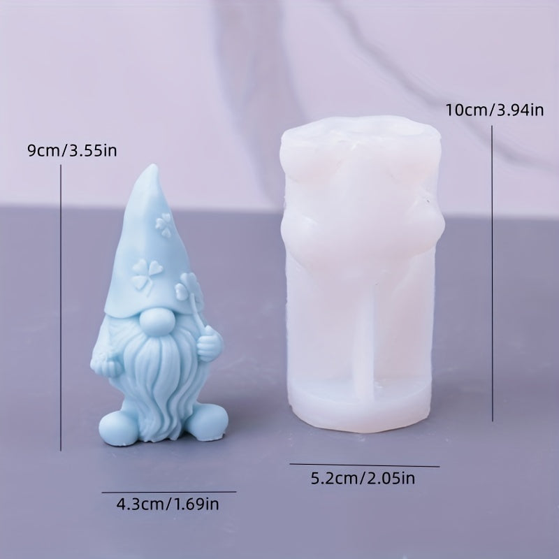 Christmas Dwarf Candle Mold Faceless Santa DIY Plaster Silicone Mold