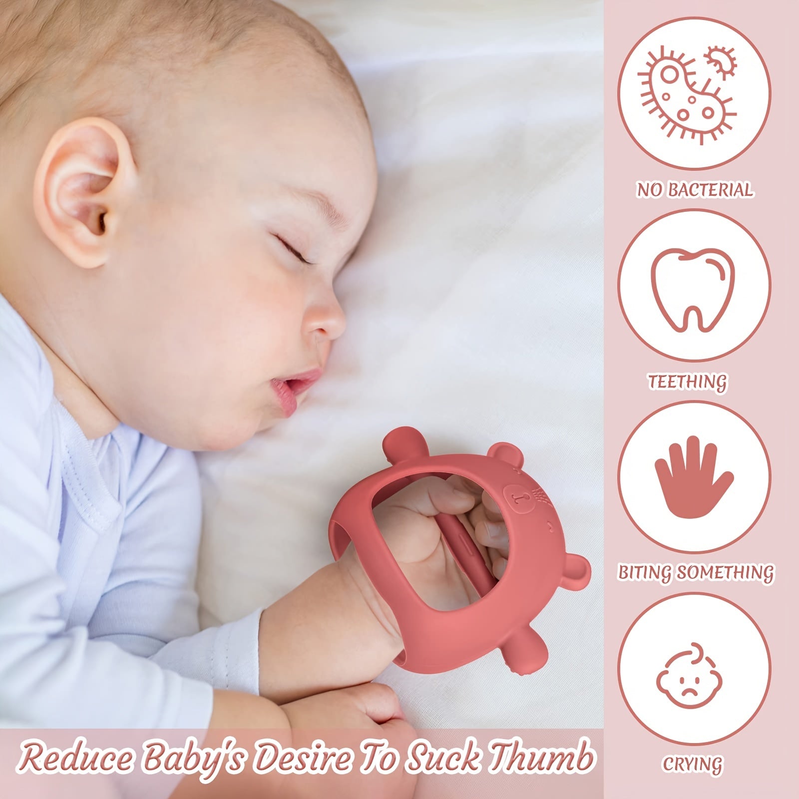 Bear BPA Silicone Mitten Teether For Infants 3 Months