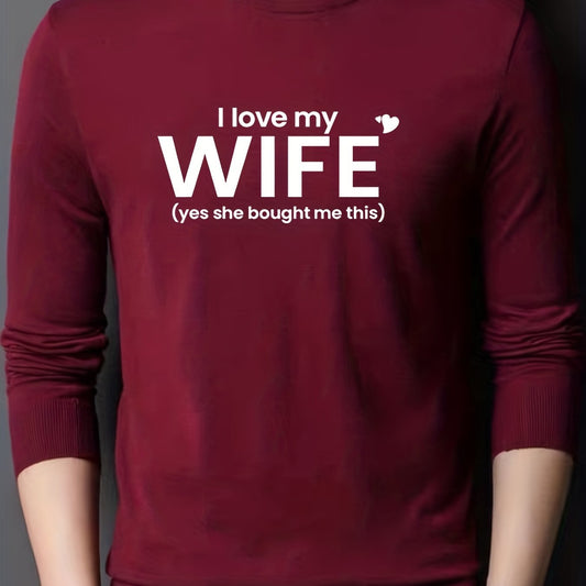 Funny I Love My Wife Pattern Men's Sweater