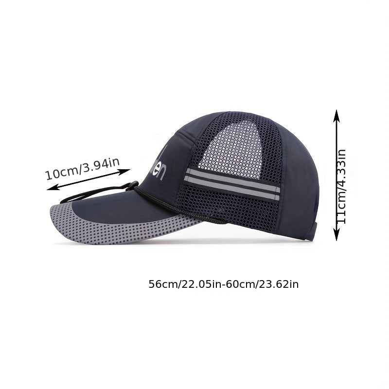 Men's Fishing Hat Mesh Sun Cap Breathable Outdoor Summer Peaked Gauze