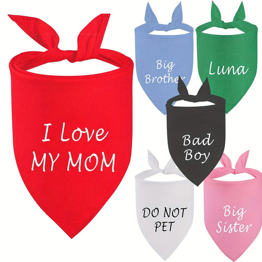 Custom Dog Bandana Cotton Bib Collar Personalized Scarf