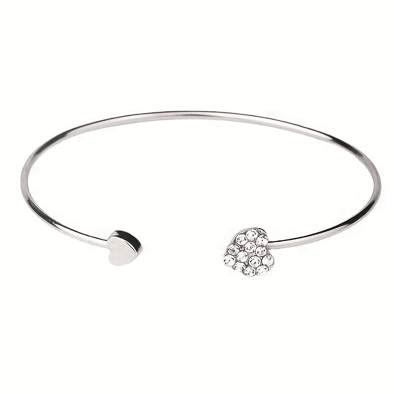 Full Drill Love Bracelet Double Peach Heart - Plated Heart Bracelet