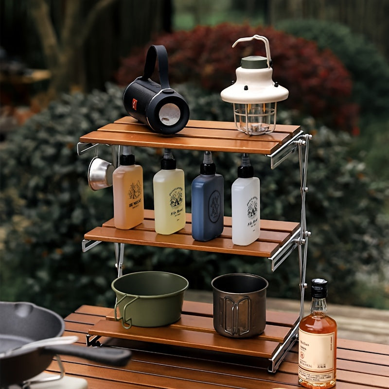 Outdoor Folding Storage Shelf Portable Storage Rack No Need Installation